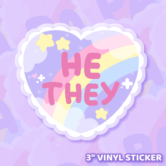 He/They Pronoun Sticker