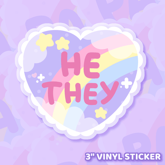 He/They Pronoun Sticker - Moshi Melon