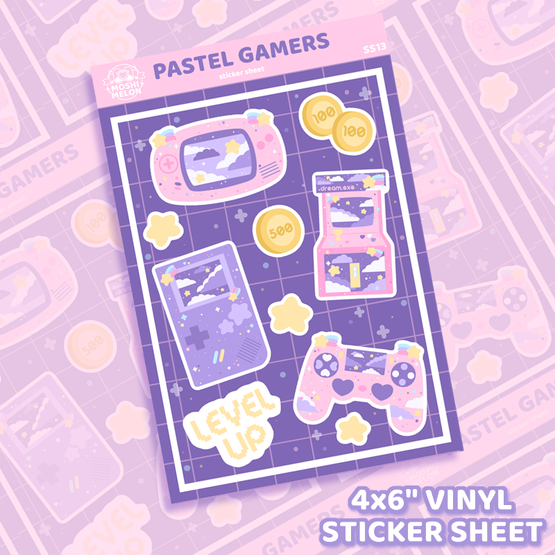 Pastel Gamer Sticker Sheet