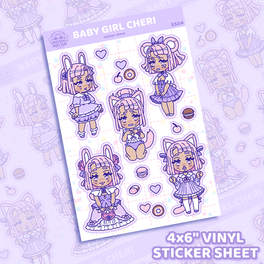 Baby Girl Cheri Sticker Sheet