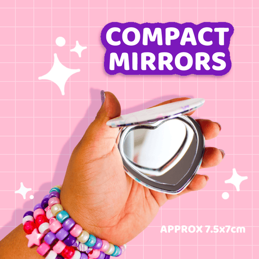 Pink Sweet Heart Compact Mirror - Moshi Melon