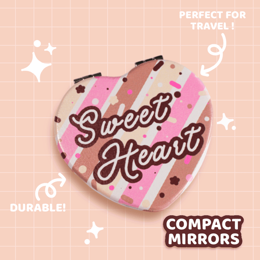 Neapolitan Sweet Heart Compact Mirror - Moshi Melon