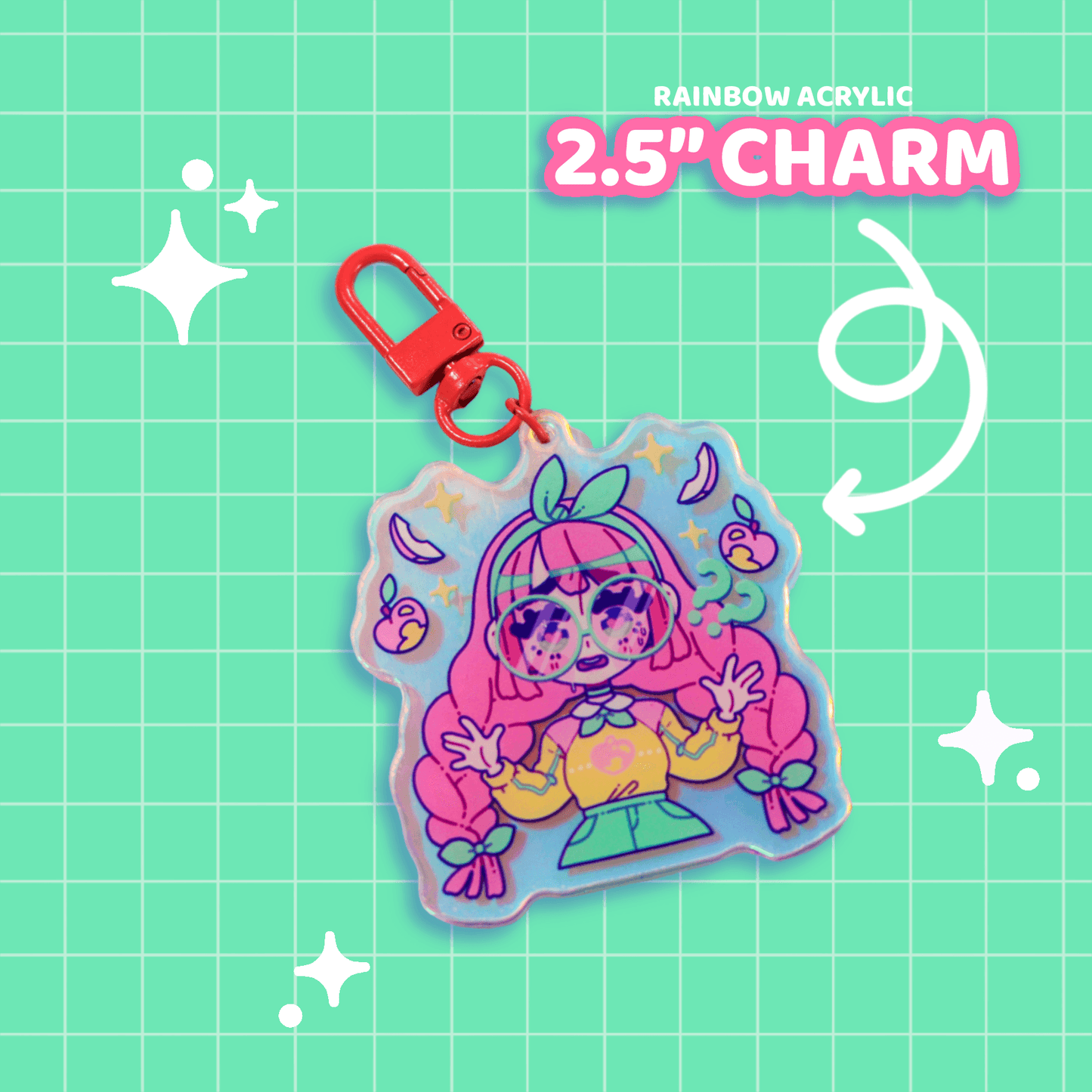 Peach Girl Bust Charm - Moshi Melon