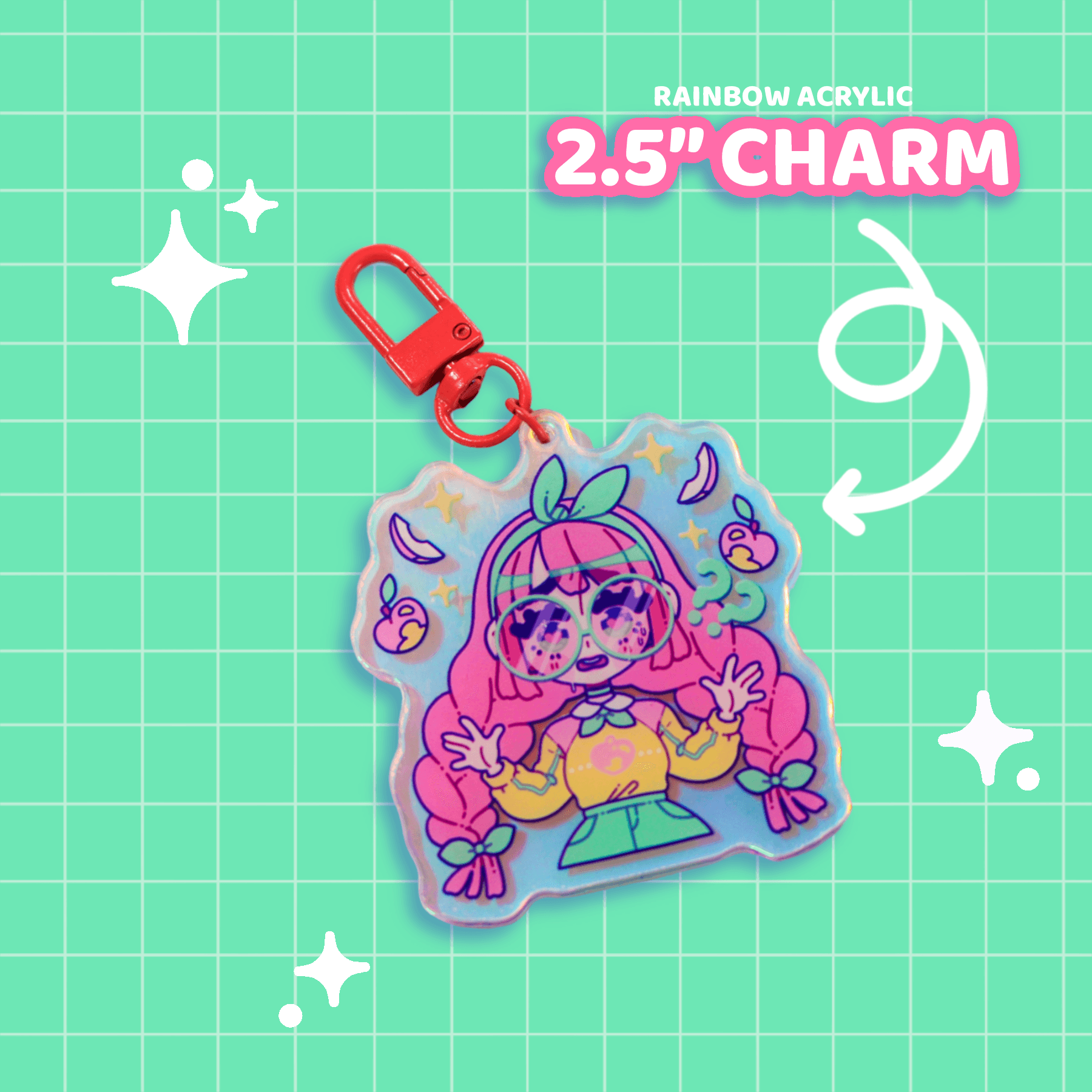 Peach Girl Bust Charm - Moshi Melon