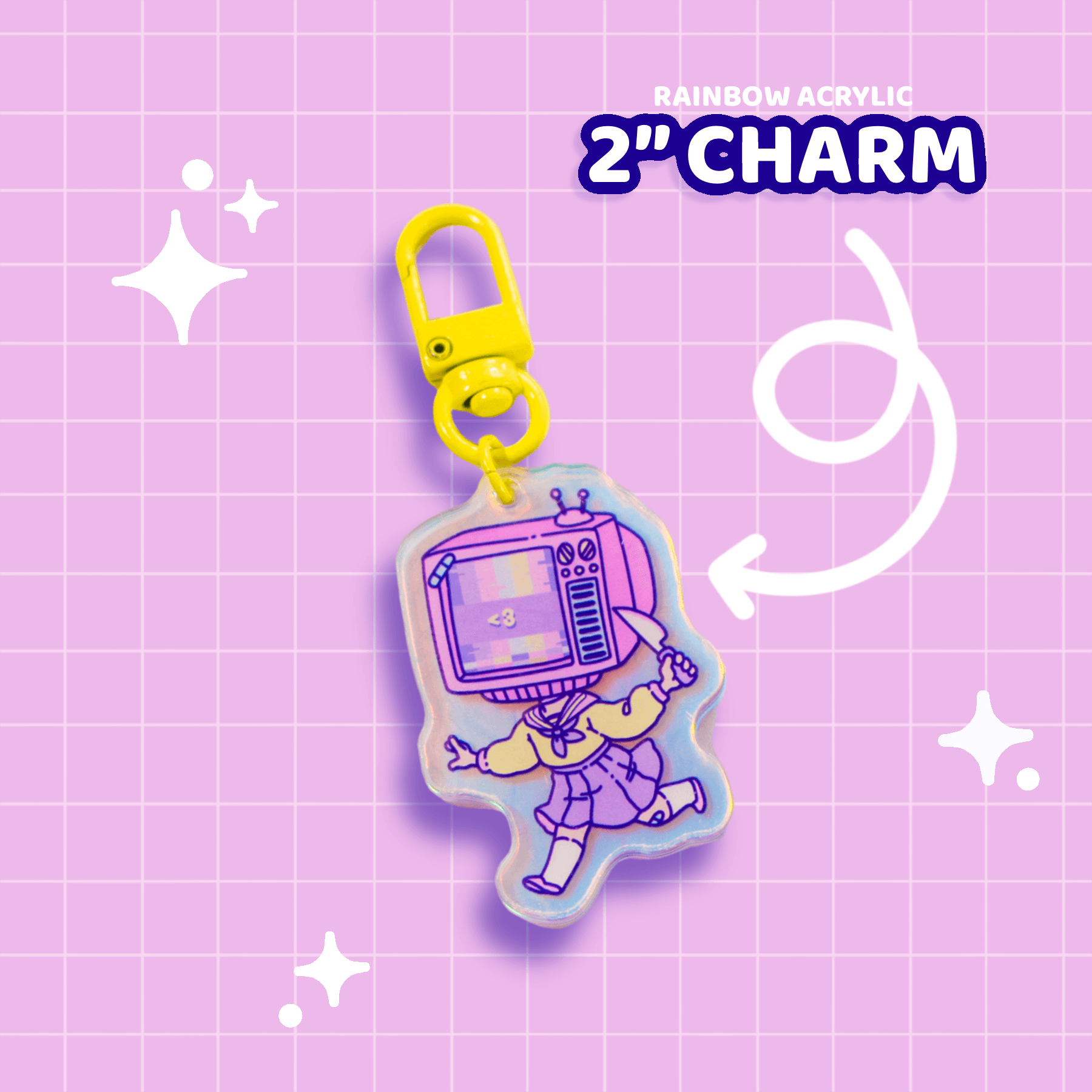 Tiny TV Head Charm - Moshi Melon