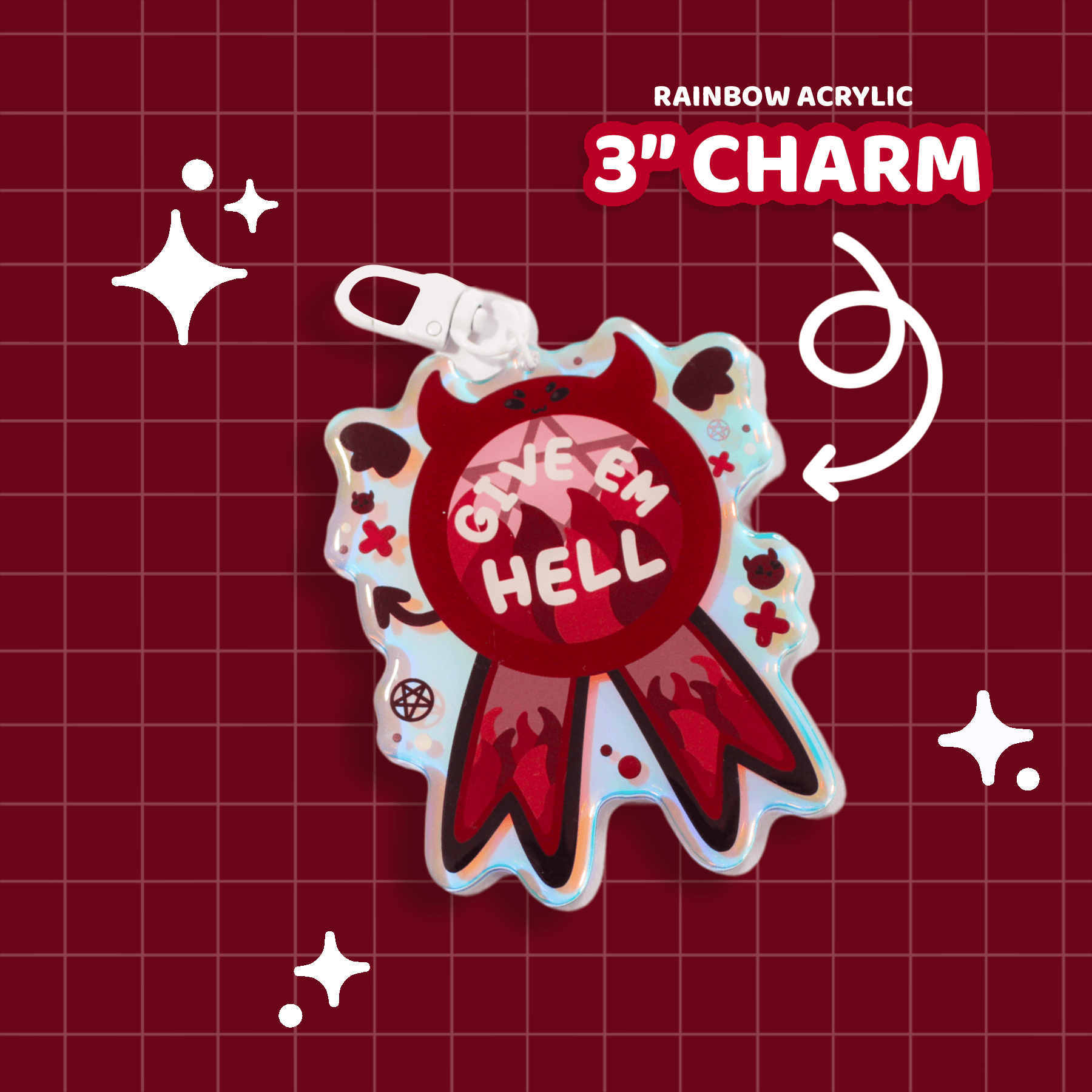 Give ‘Em Hell Ribbon Charm - Moshi Melon