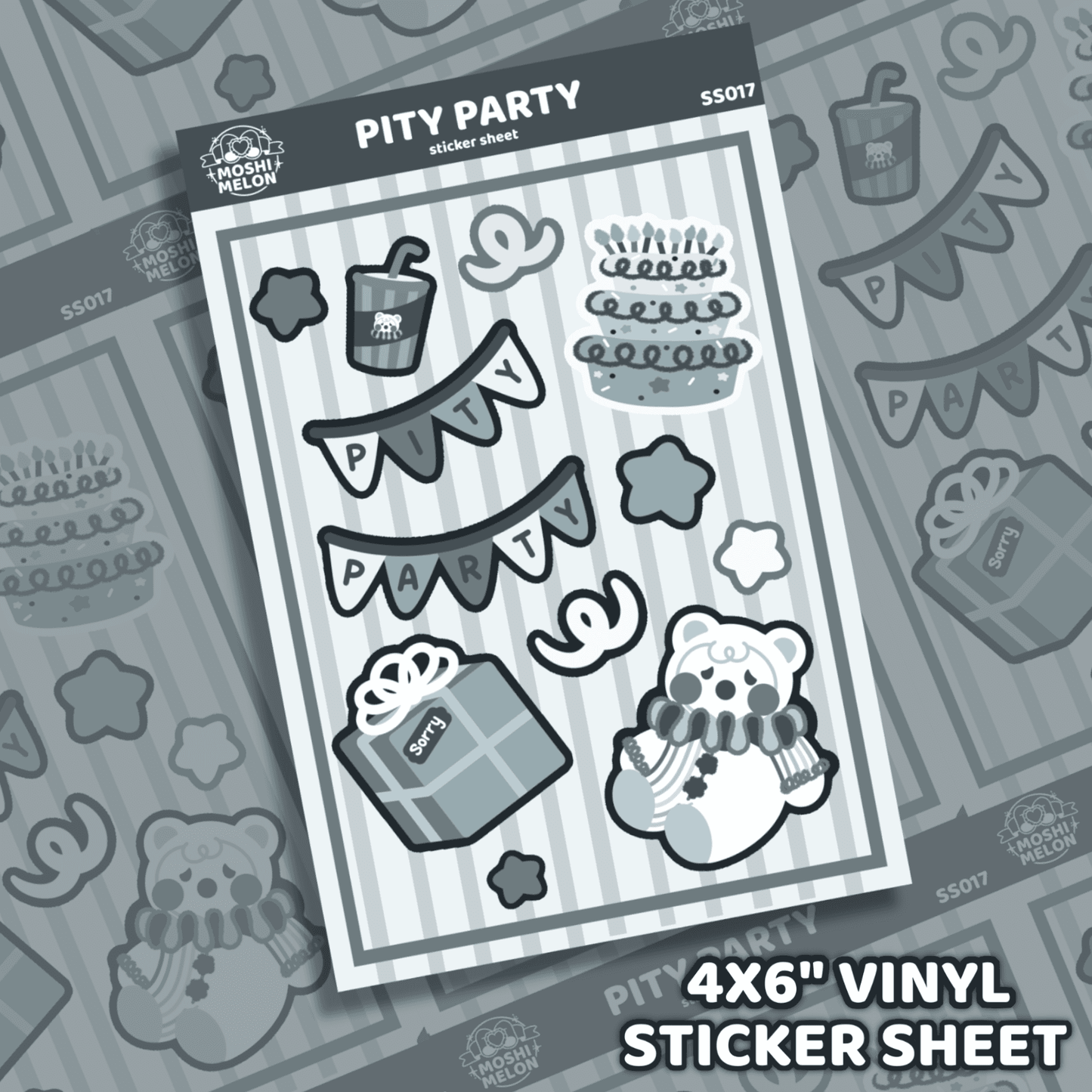 Pity Party Sticker Sheet - Moshi Melon