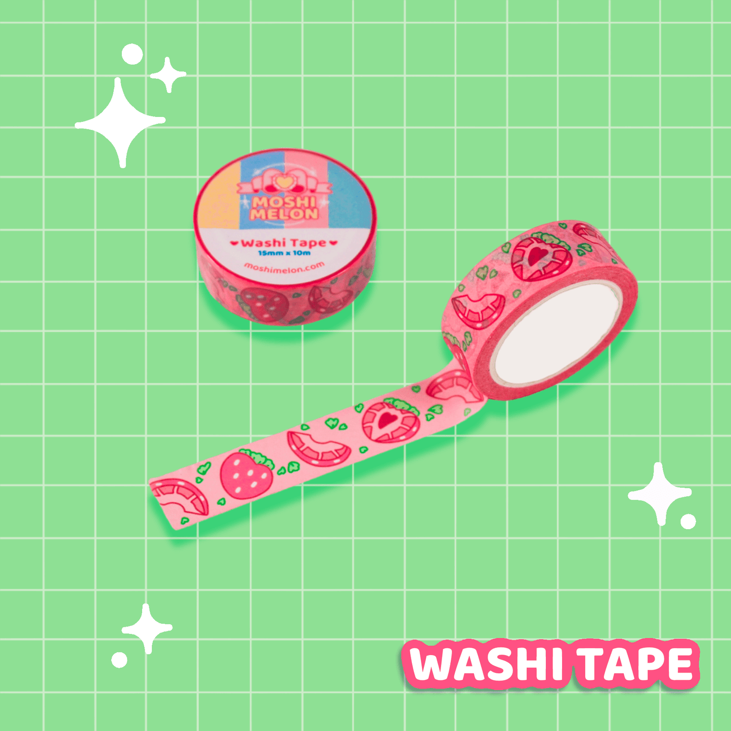 Strawberry Washi Tape - Moshi Melon