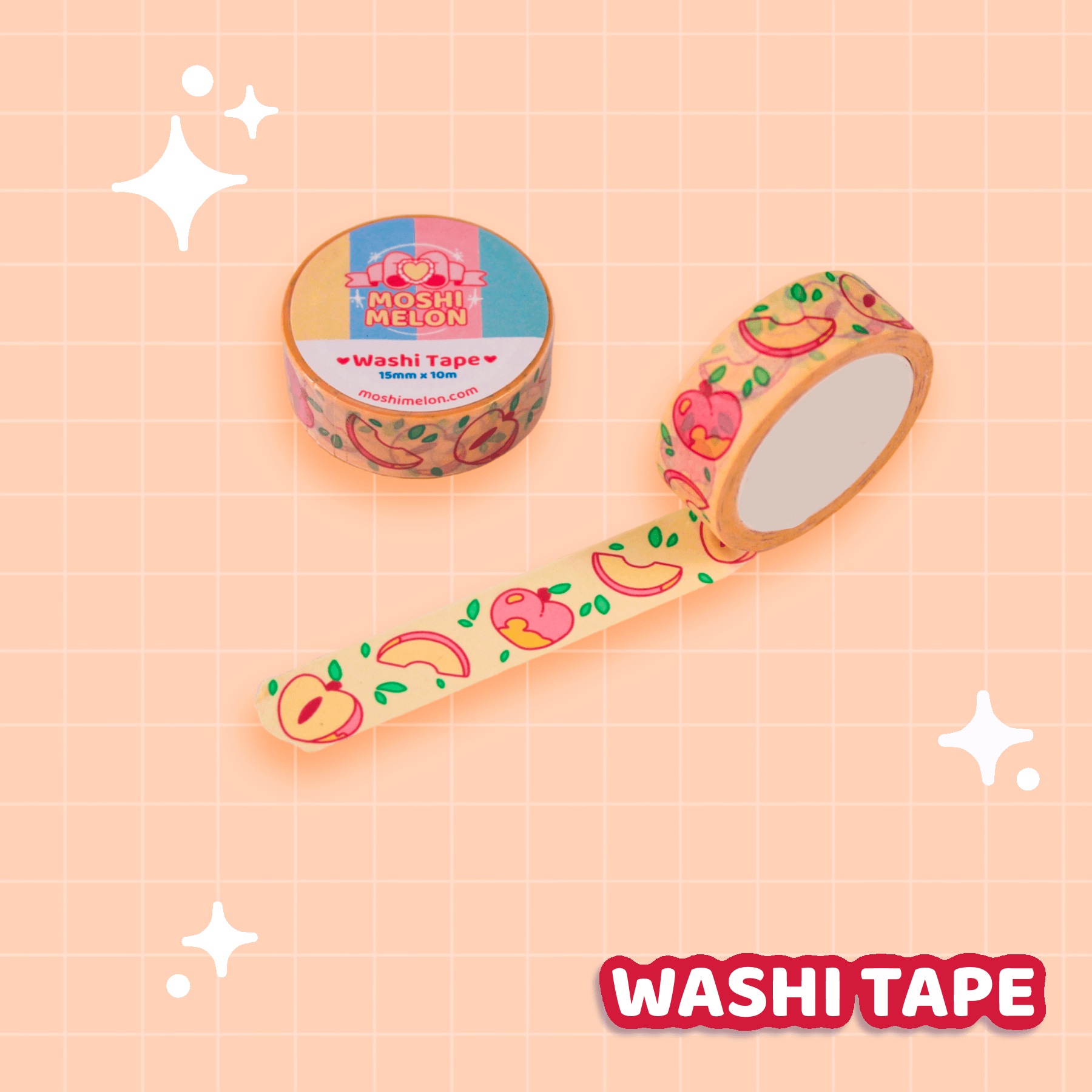 Peach Washi Tape - Moshi Melon