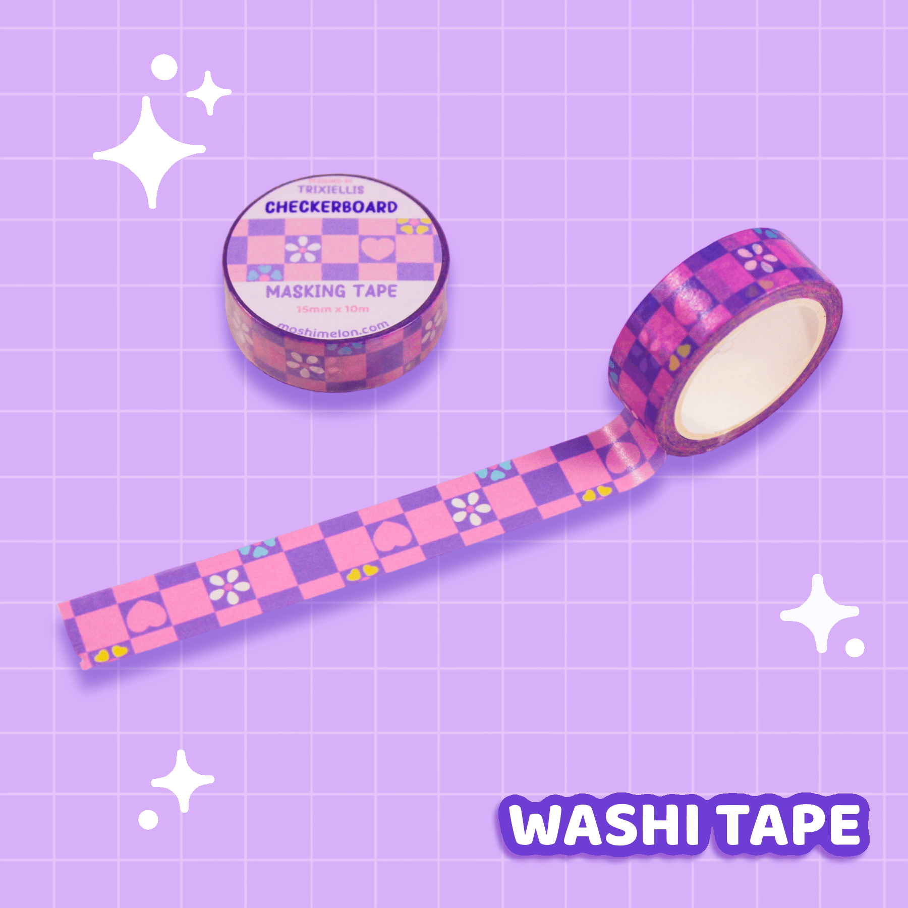 Checkerboard Washi Tape - Moshi Melon