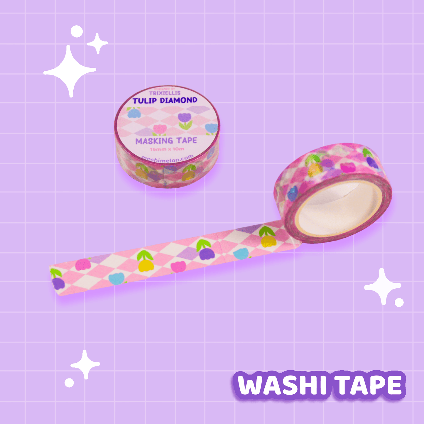 Tulip Diamond Washi Tape - Moshi Melon