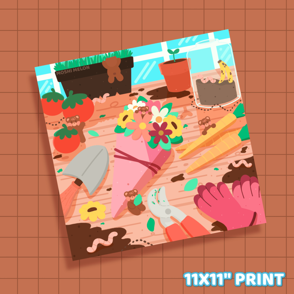 Gardening Print - Moshi Melon