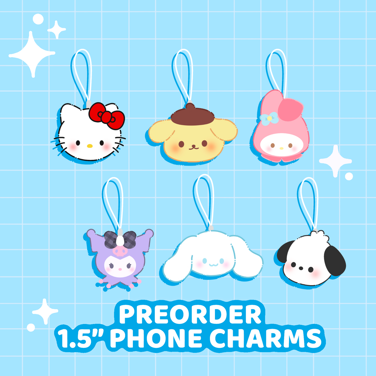 Kitty & Friends Phone Charm Set