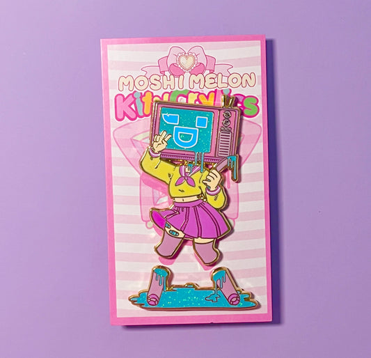TV Head Enamel Pin
