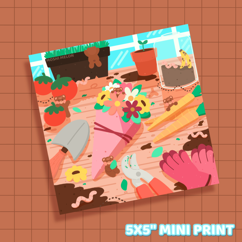 Gardening Print - Moshi Melon