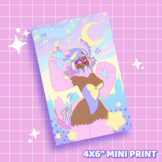 Vaporwolf Mini Print - Moshi Melon