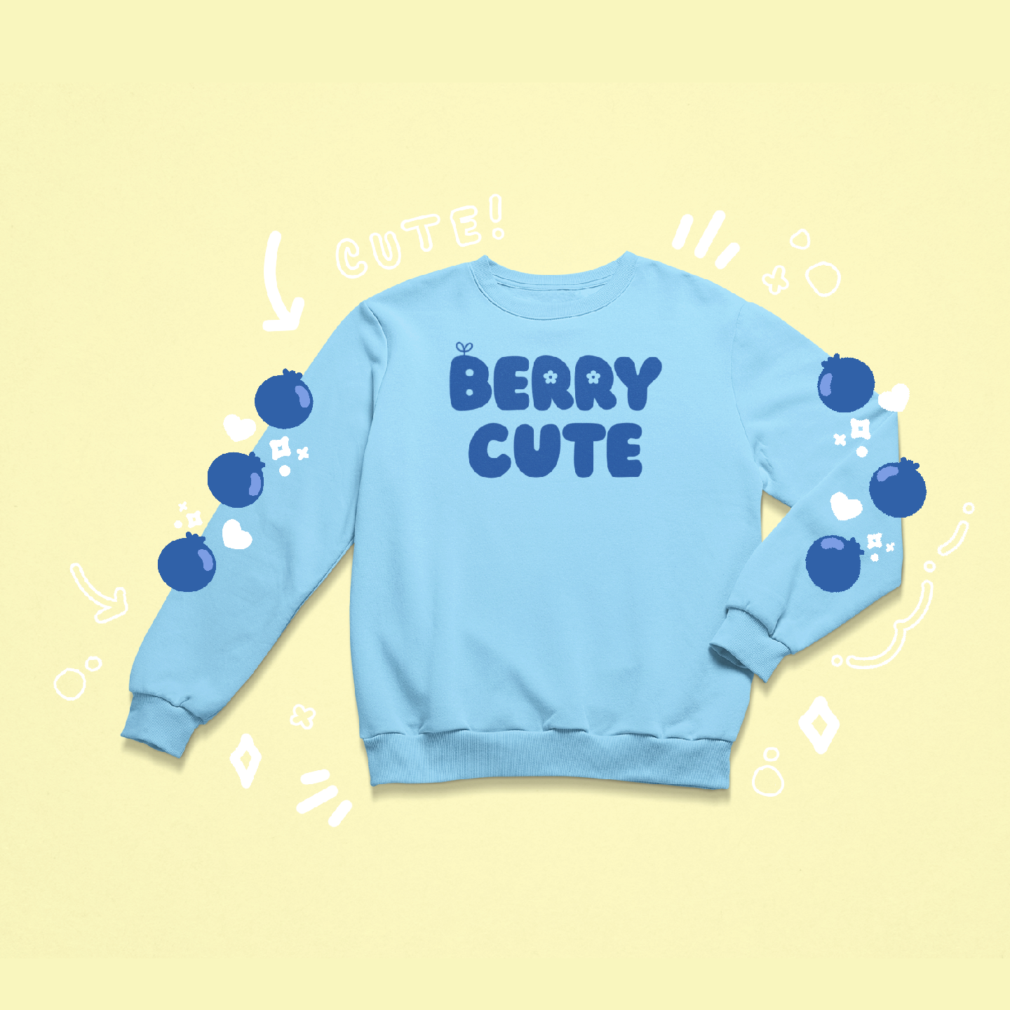 [MTO] Berry Cute Crew Neck - Blueberry