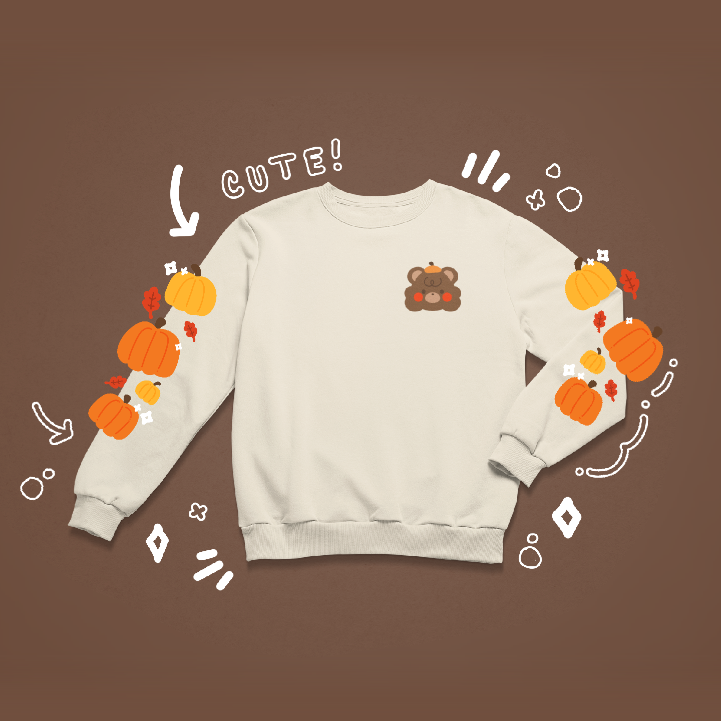 [MTO]  Pumpkin Bear Crew Neck