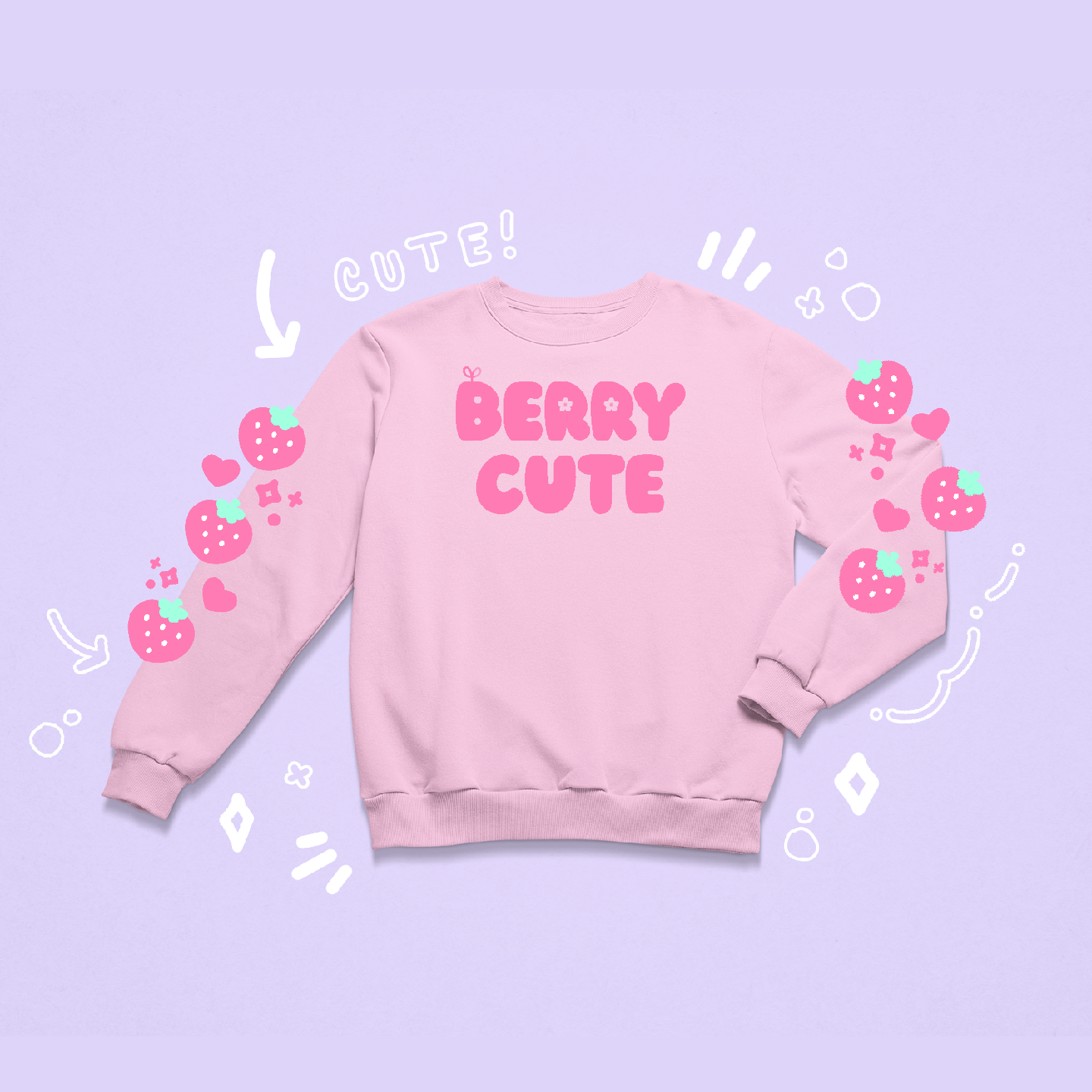 [MTO] Berry Cute Crew Neck - Strawberry