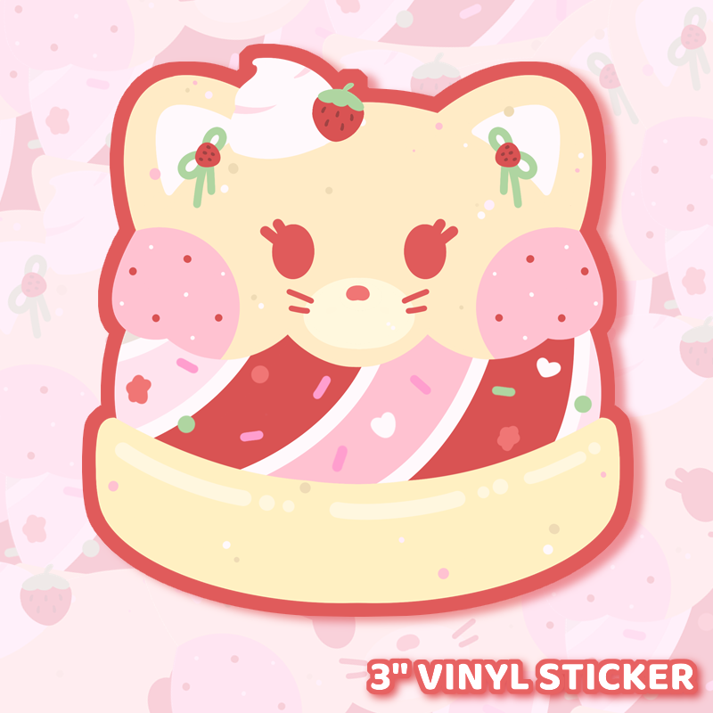 Strawberry Short Cat Sticker