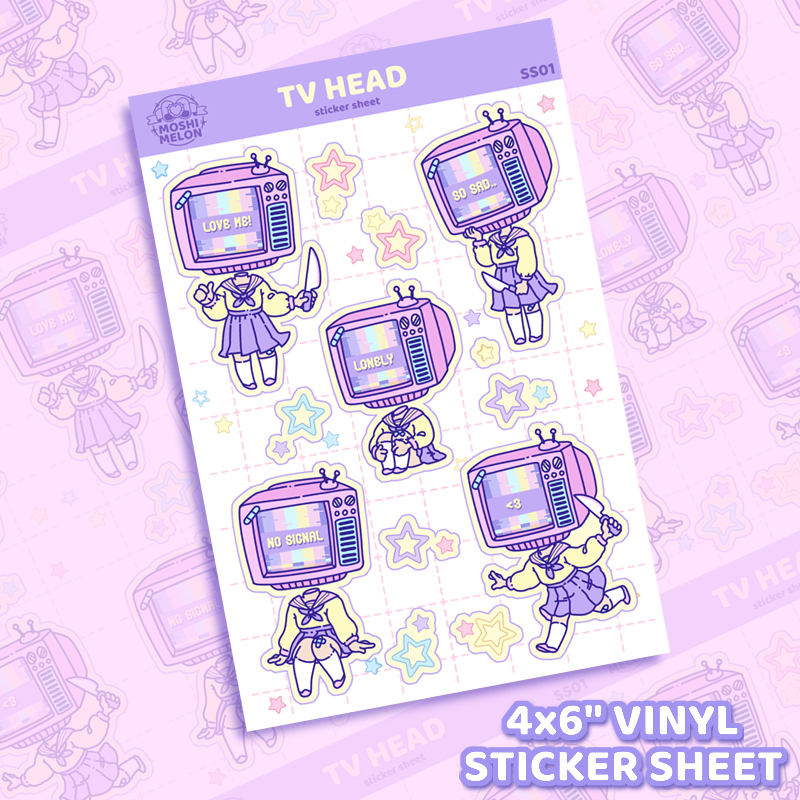 TV Head Sticker Sheet