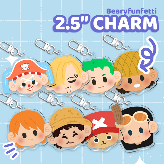 Straw Hats Charm Set