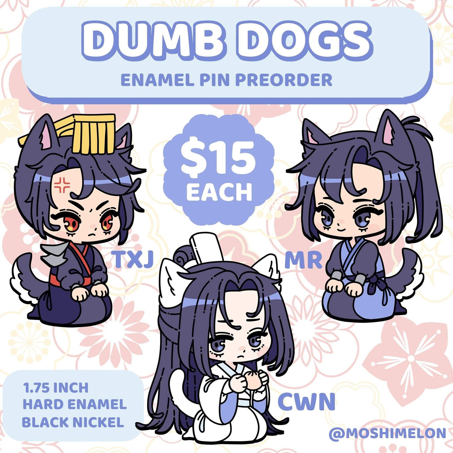 Dumb Dogs Pin Set [IN STOCK] - Moshi Melon