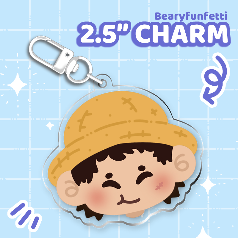 Straw Hats Charm Set