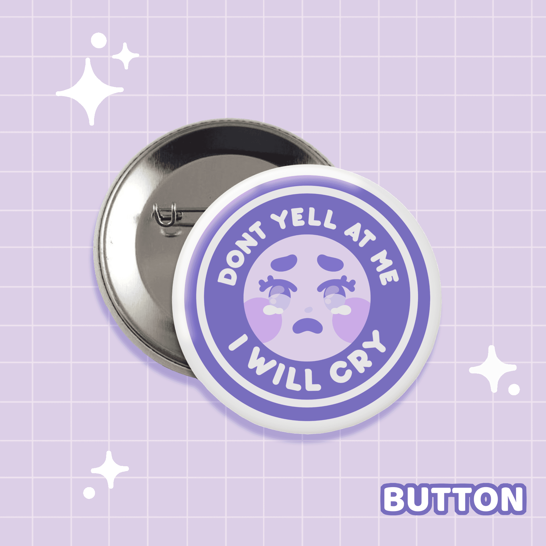 Play Cry Button 'll Cry Button - Stylish and Cute Pinback Accessory – Moshi Melon